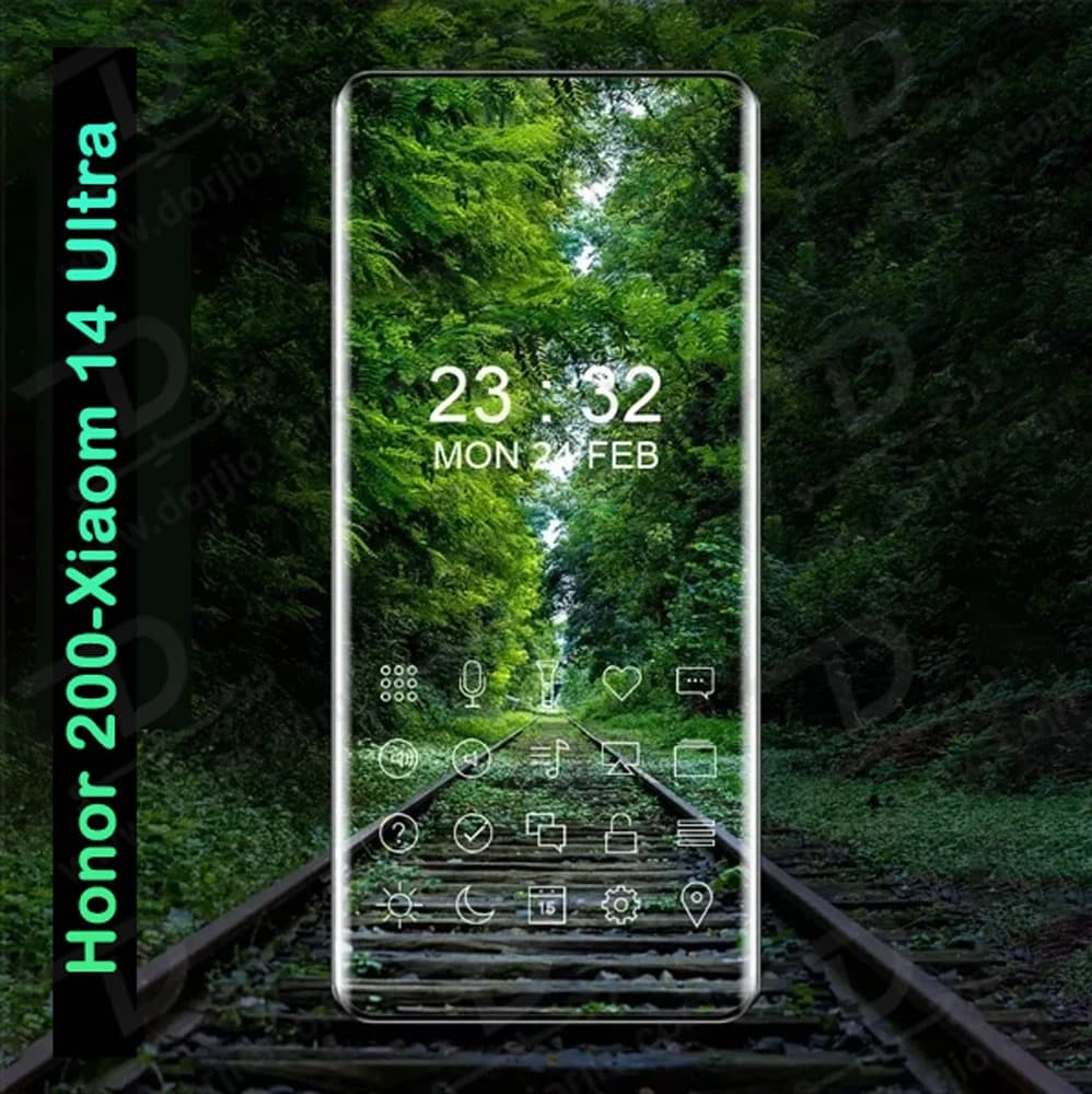 گلس شفاف Honor 200 مدل فول چسب — تصویر ۲