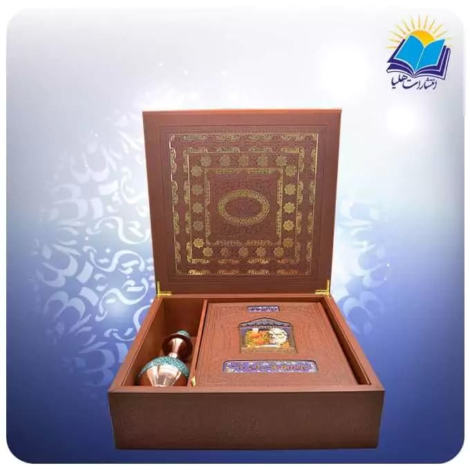 ديوان حافظ رحلی عطری با تنگ فيروزه با ساک ترمه هدیه(كد 190405) — تصویر ۲