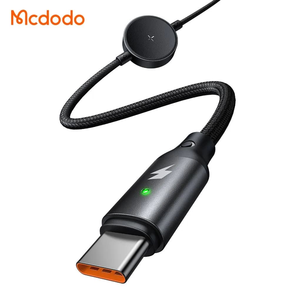 کابل شارژ 2 کاره 60 وات Type-C به Type-C موبایل و ساعت سامسونگ واچ طول 1.5 متر برند مک دودو مدل Mcdodo CA-4170 — تصویر ۴
