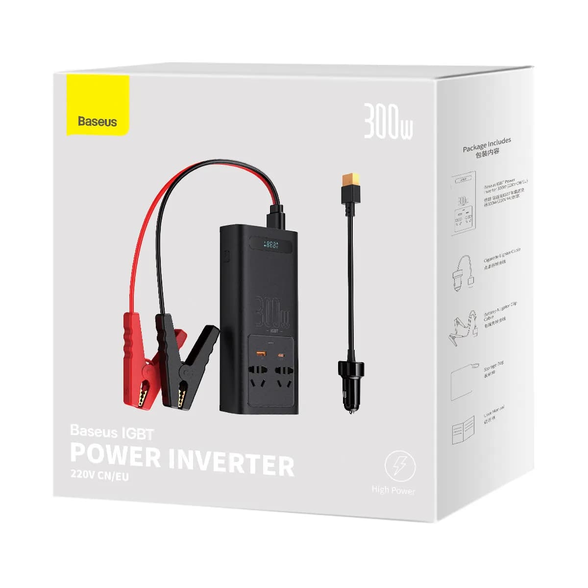 چند راهی بیسوس BASEUS IGBT CI30-02 POWER INVERTER CGNB010101 ولتاژ 220 ولت توان 300 وات — تصویر ۵