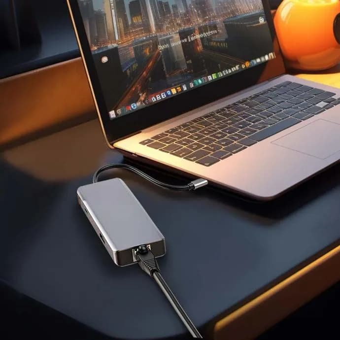 هاب 9 پورت پرودو PORODO 9IN1 4K HDMI ETHERNET USB-C HUB PD-91CHB توان 100 وات — تصویر ۲