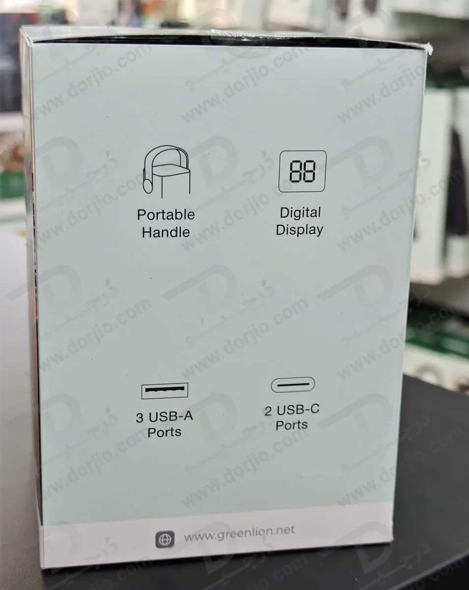 پاور بانک 60000 میلی‌آمپر 100 وات با چراغ قوه 6 وات مدل Hyper Core 60 برند Green Lion — تصویر ۲