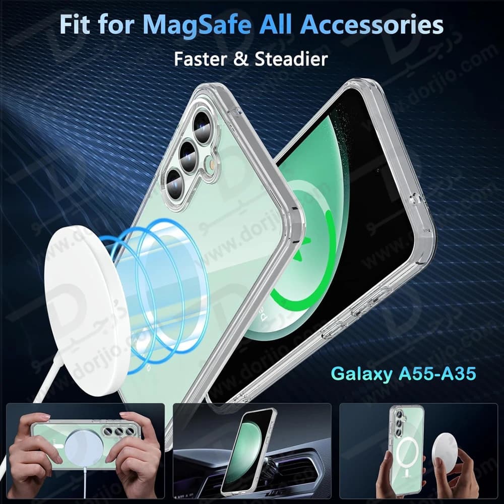 قاب کریستالی شفاف مگنتی Samsung Galaxy A35 — تصویر ۳