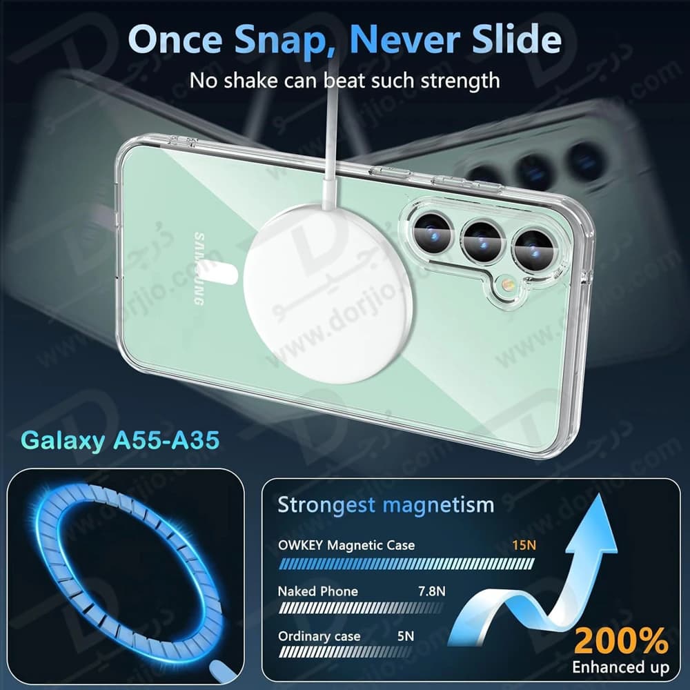 قاب کریستالی شفاف مگنتی Samsung Galaxy A55 — تصویر ۸