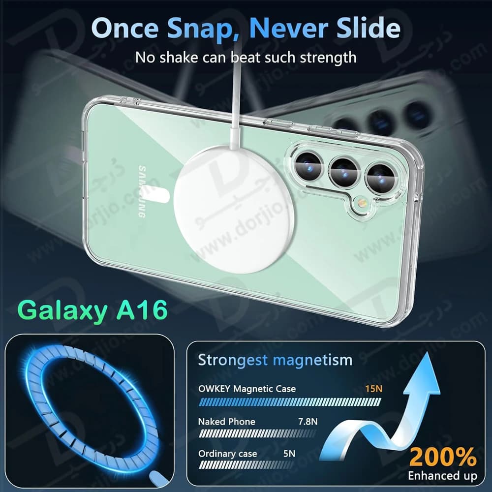 قاب کریستالی شفاف مگنتی Samsung Galaxy A16 — تصویر ۴