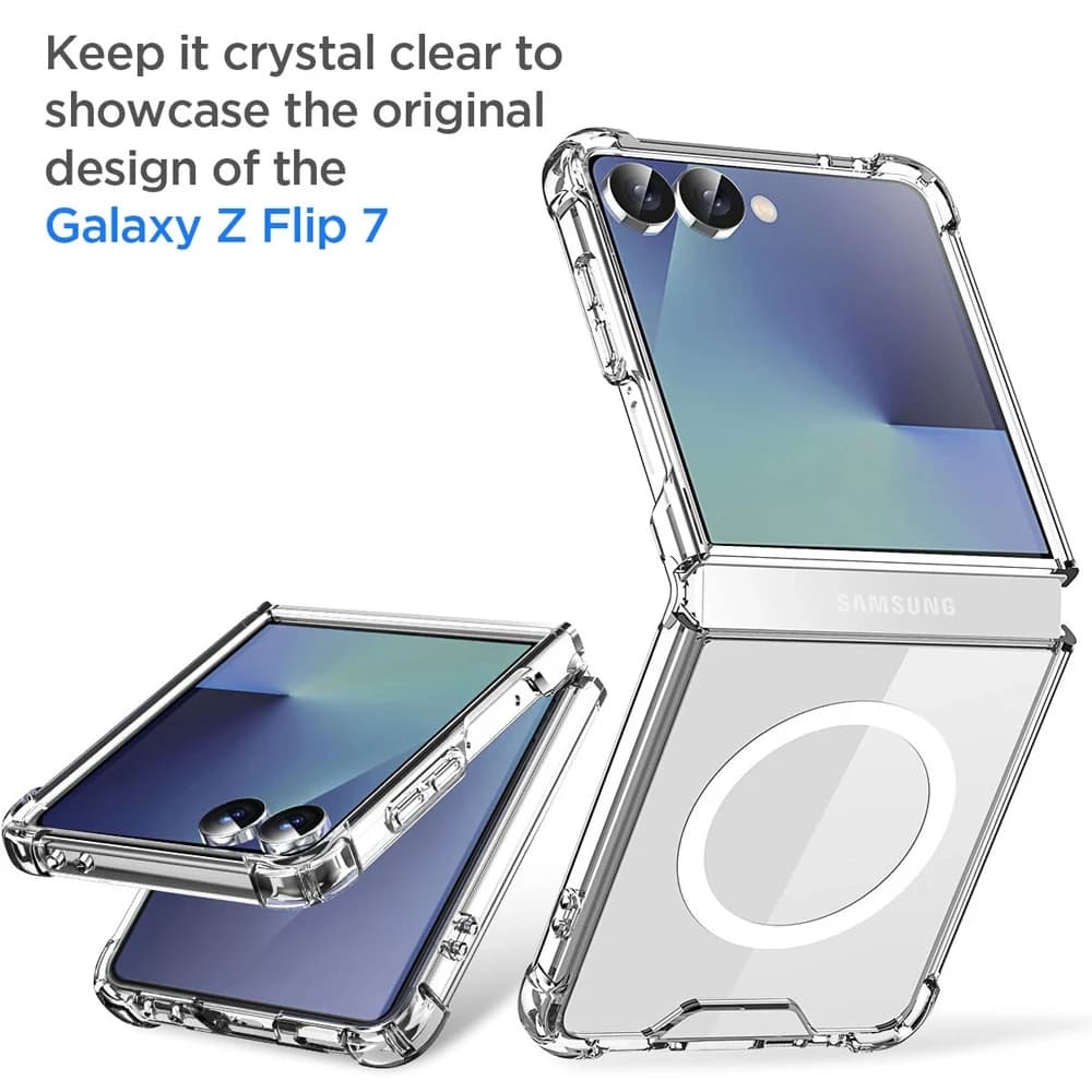 قاب کریستالی شفاف مگنتی Samsung Galaxy Z Flip 7 — تصویر ۵