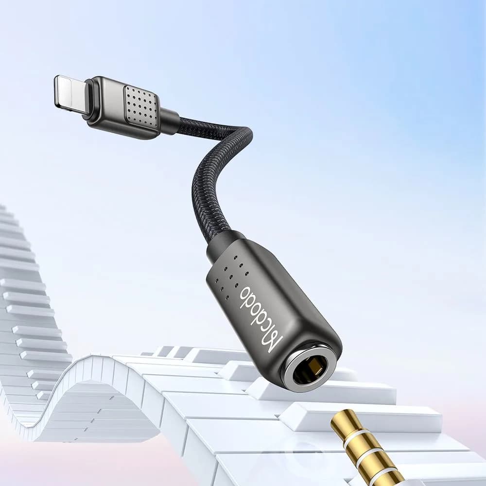 تبدیل Lightning به جک 3.5 میلیمتری AUX با پشتیبانی از میکروفون برند مک دودو مدلMcdodo CA-5010 — تصویر ۶