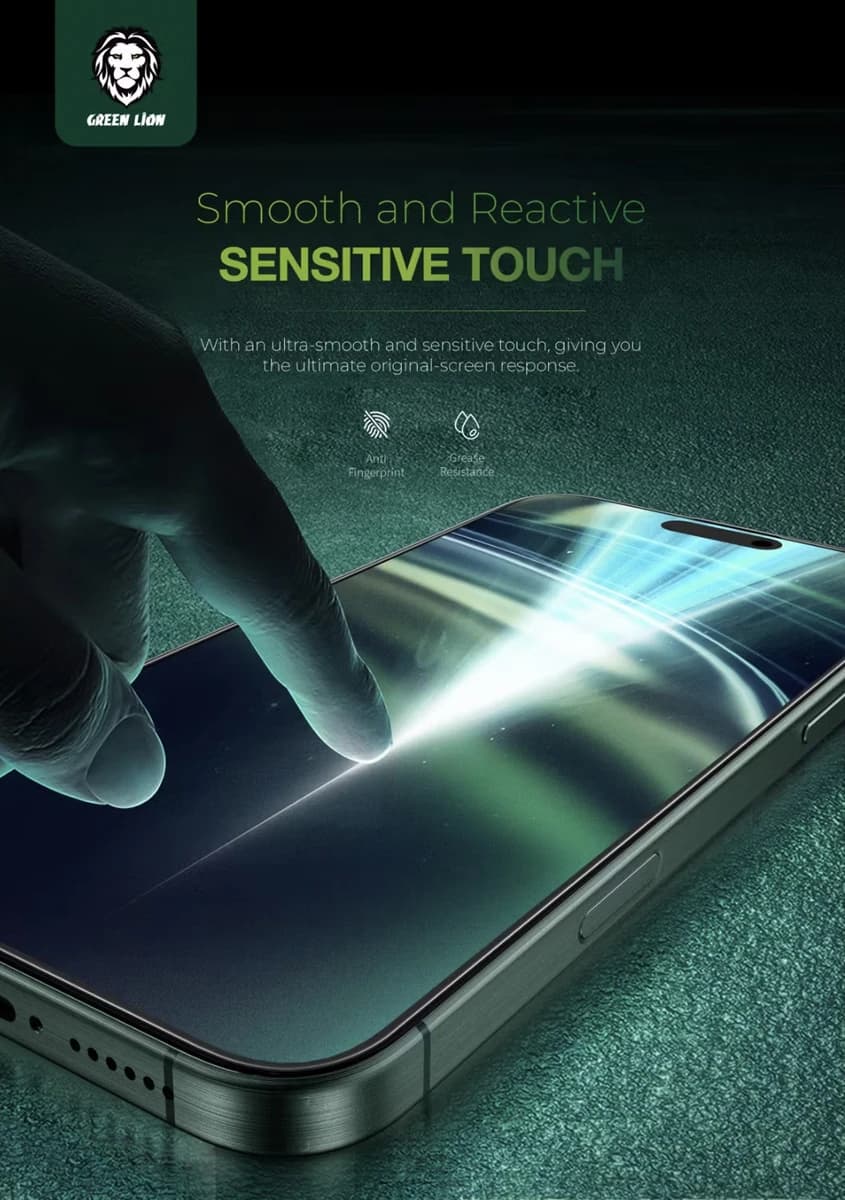 گلس حریم شخصی سیلیکون پلاس iPhone 17 مارک Green Lion مدل 3D Silicone Plus — تصویر ۷