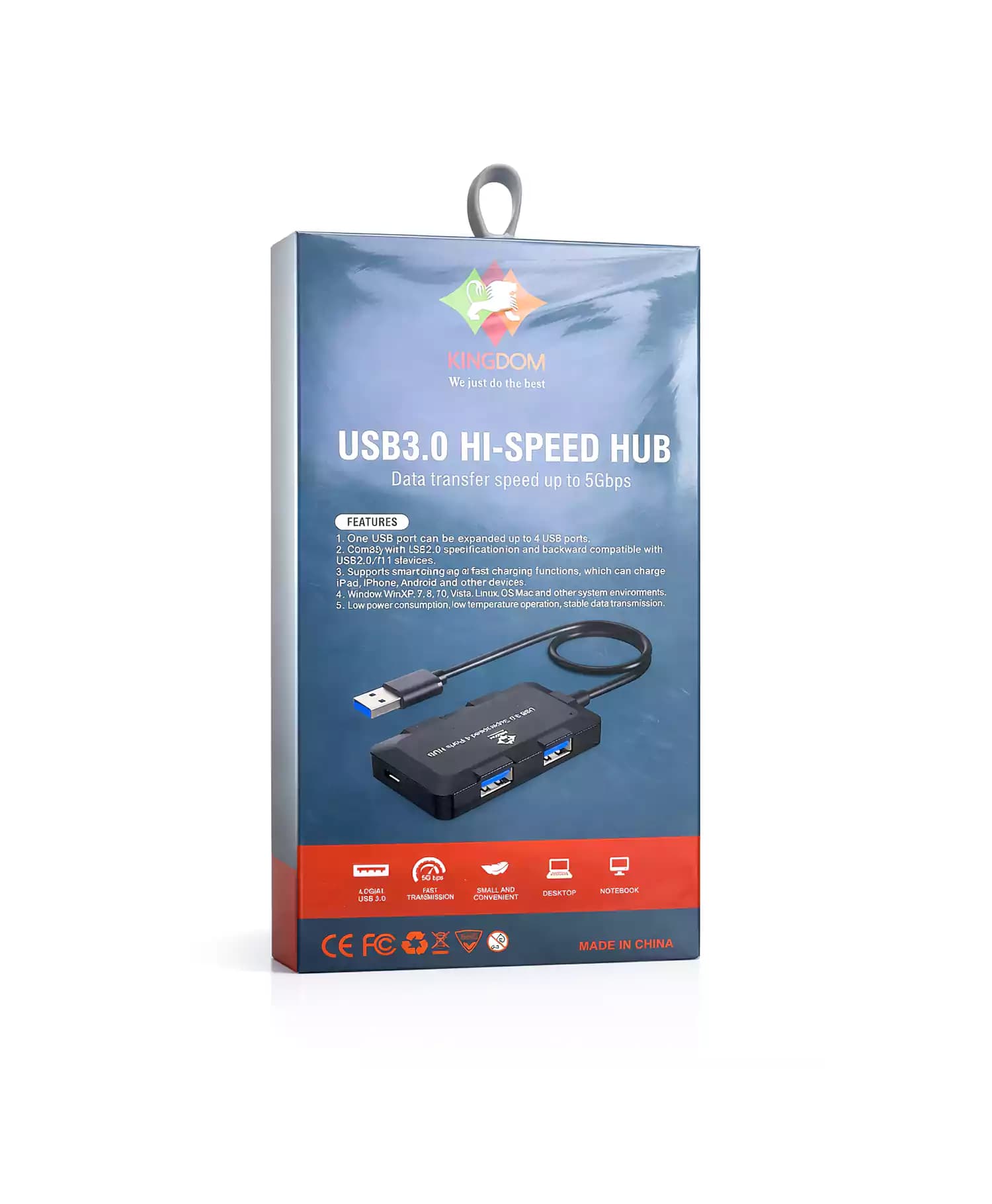 هاب 4 پورت کینگ دام USB 3.0 مدل HK-020 — تصویر ۶