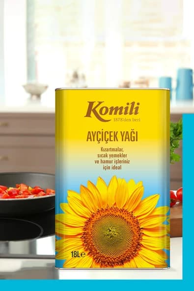 روغن آفتابگردان کومیلی Komili حجم 18 لیتر — تصویر ۳
