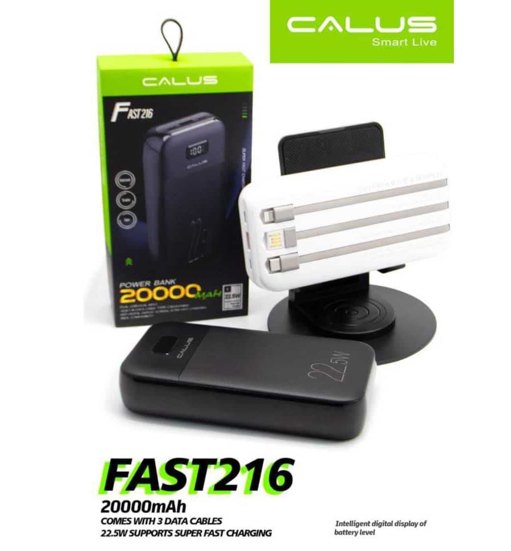 پاوربانک کالوس مدل FAST-216 با ظرفیت 20000 میلی آمپر ساعت