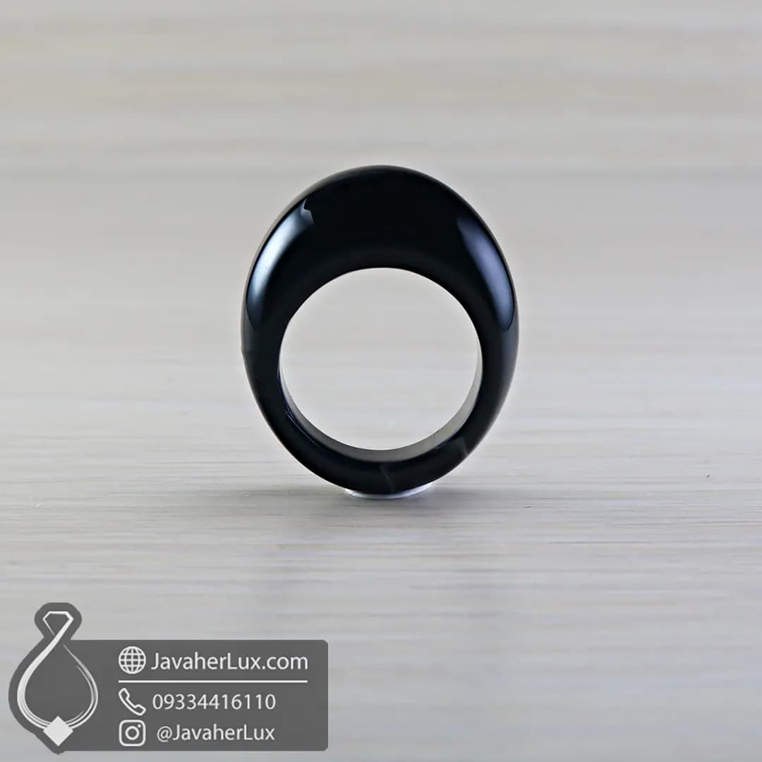 انگشتر سنگ عقیق سیاه اونیکس _ کد : 400076