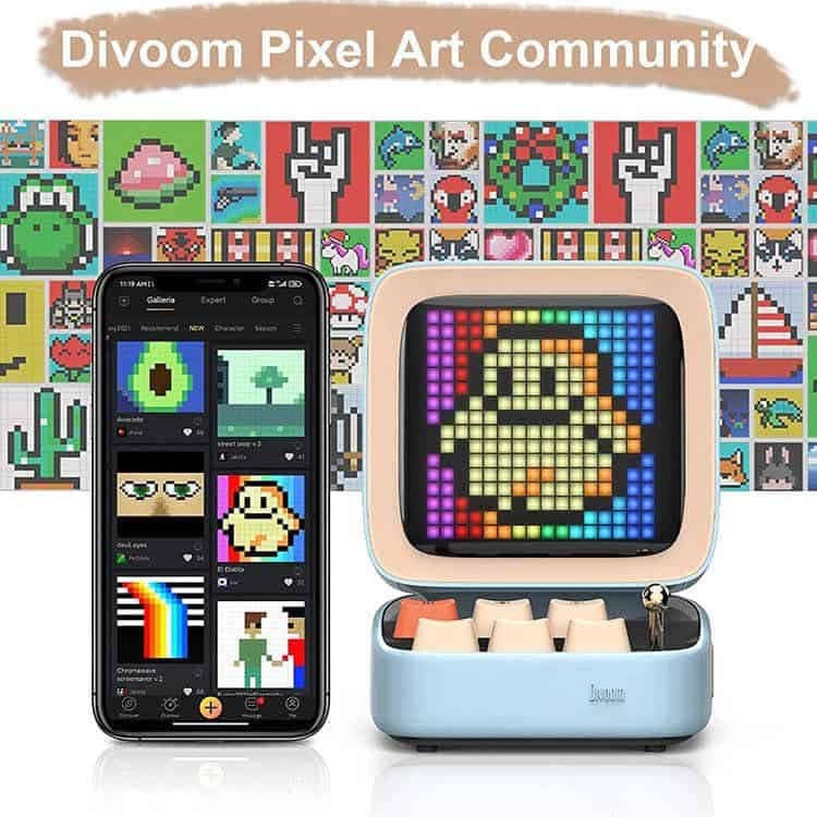 اسپیکر بلوتوث Divoom Ditoo Plus – آبی — تصویر ۳