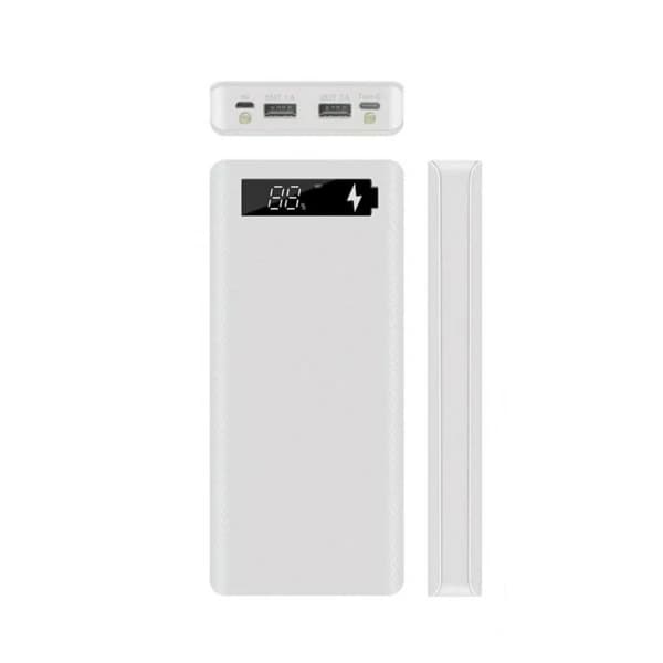 کیس پاور بانک 8 باتری فست شارژ با دو ورودی Micro USB – Type C و دو خروجی USB سفید