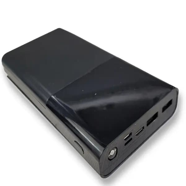 کیس پاور بانک 7 باتری با سه ورودی – Lightning -micro USB – Type C و دو خروجی USB مشکی