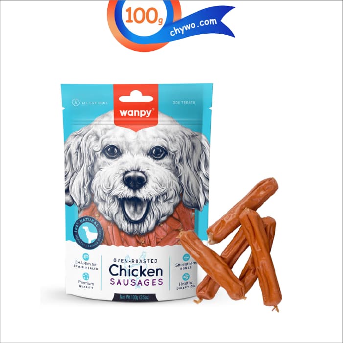 تشویقی سگ ونپی مدل سوسیسی طعم مرغ وزن 100 گرم Wanpy Chicken Sausages