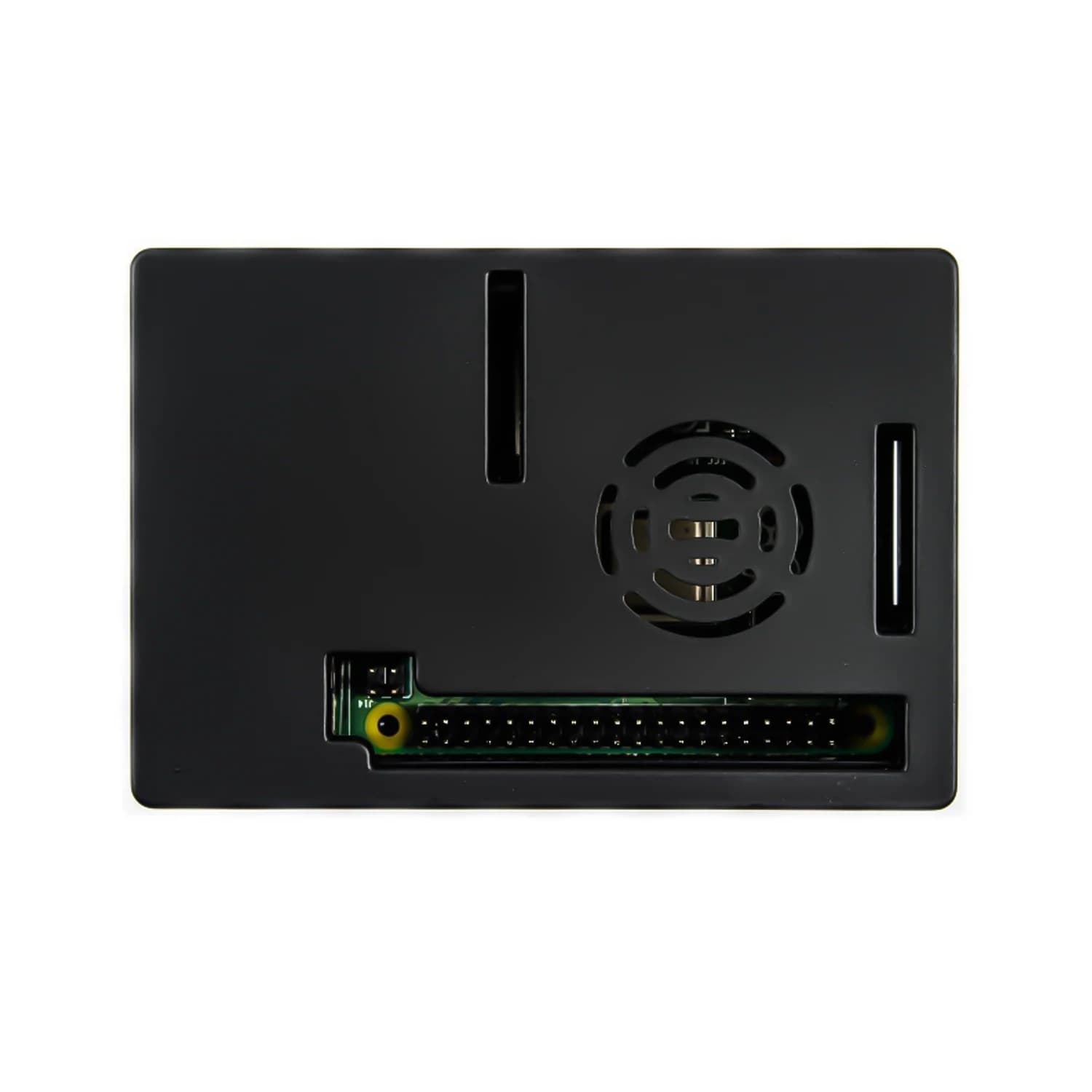 کیس مشکی برد رزبری پای Raspberry Pi 4 با قابلیت نصب فن و نمایشگر 35 اینچی — تصویر ۲