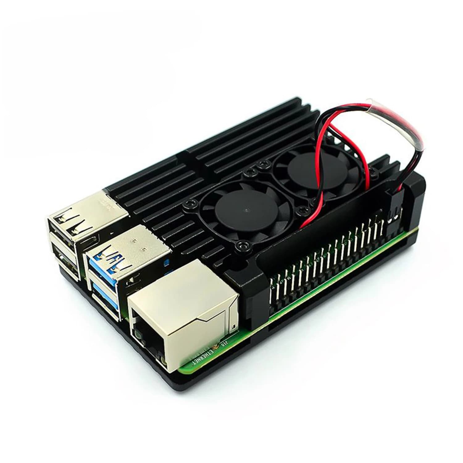 کیس آلومینیومی برد رزبری پای Raspberry Pi 4 همراه با فن دوبل — تصویر ۲