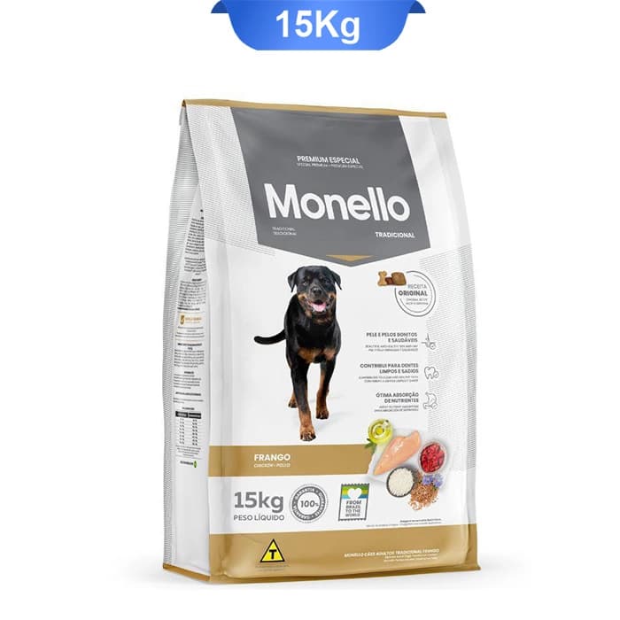 غذای خشک سگ بالغ مونلو تردیشنال طعم مرغ وزن 15 کیلوگرم(بسته بندی اصلی) Monello Traditional