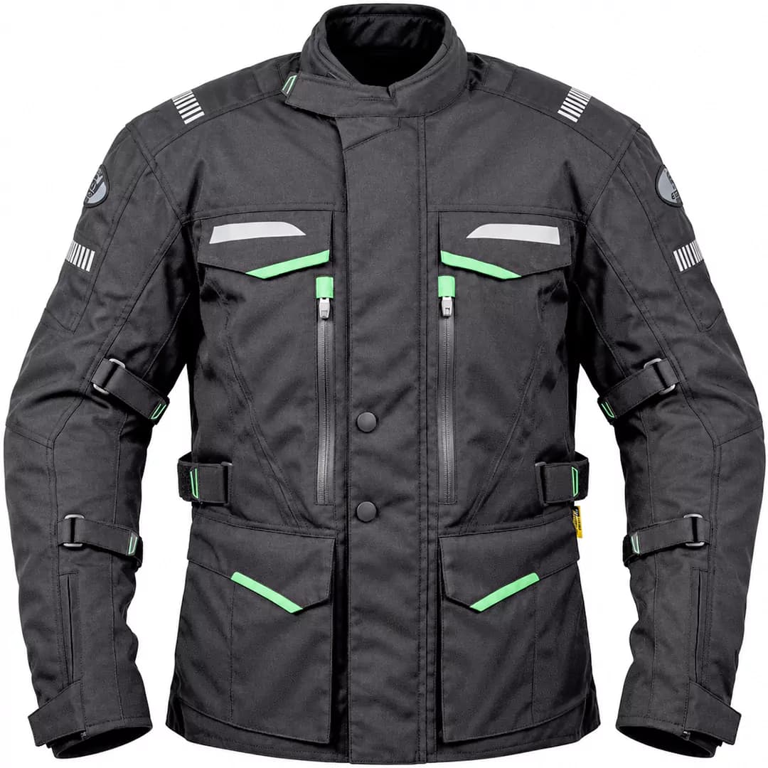 کاپشن چهارفصل موتورسواری استیت مدل تورینگ توراگ BLACK GREEN