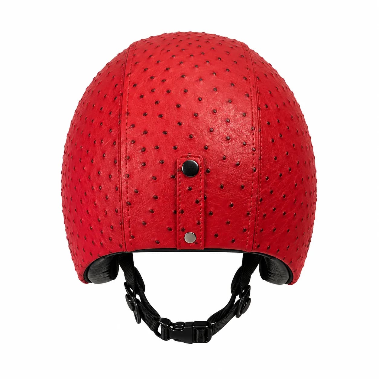 ‏کلاه کاسکت وسپایی چرمی او بی کی مدل OSTRICH RED — تصویر ۳