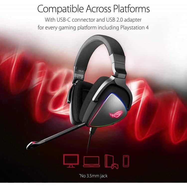 هدست با سیم ASUS ROG Delta – مشکی — تصویر ۸