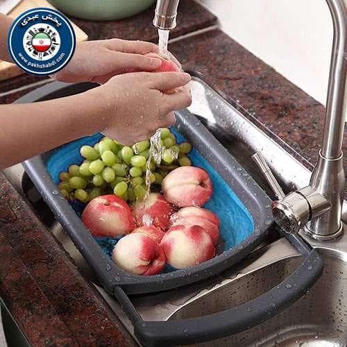 آبکش سینک سیلیکونی تاشو کشویی — تصویر ۴