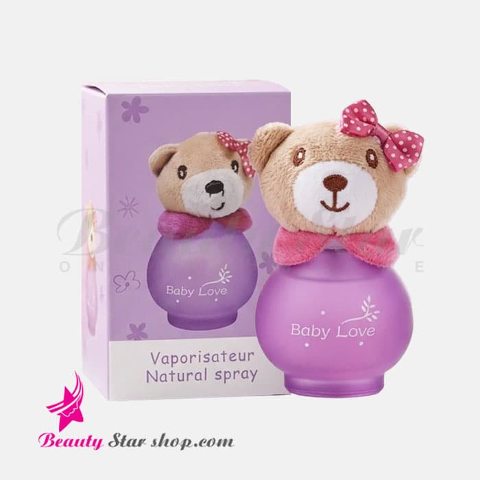 عطر کودک عروسکی دخترانه بیبی لاو طرح خرس صورتی حجم 50 میلی لیتر