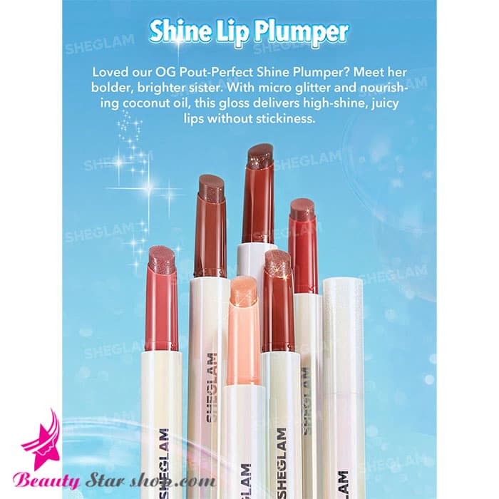 رژلب حجم دهنده شاین دار استیکی شیگلم مدل Pout-Perfect Shmmer Lip Plumper — تصویر ۴