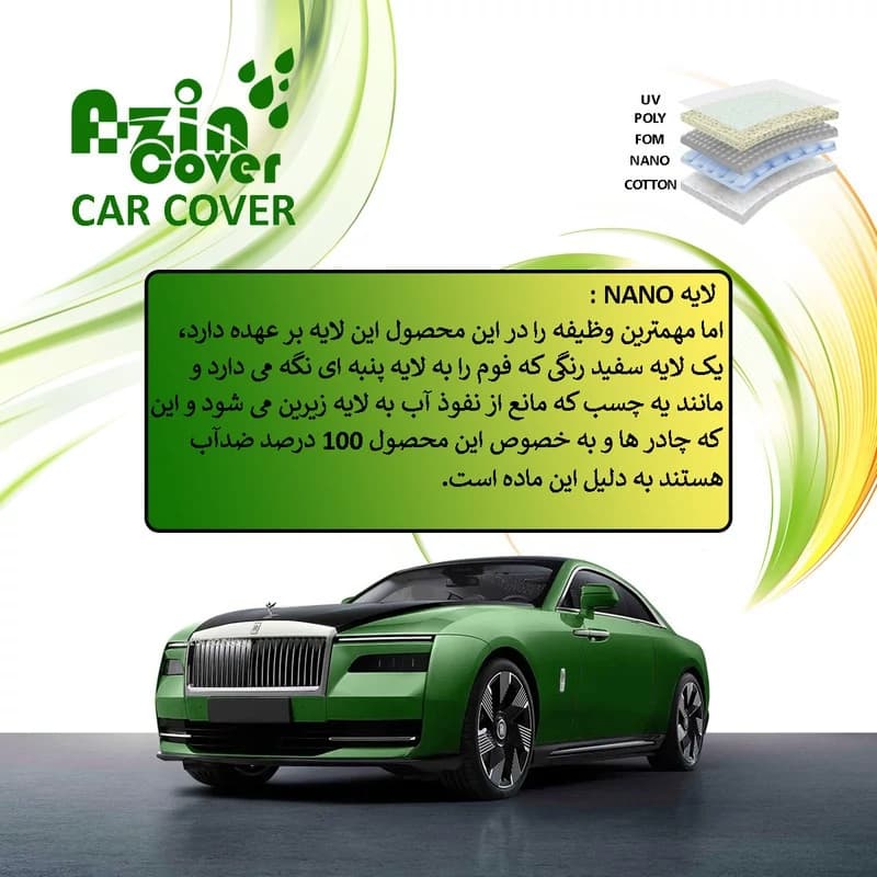 چادر خودرو آذین کاور مدل MULTILAYER مناسب برای پژو 207 — تصویر ۸