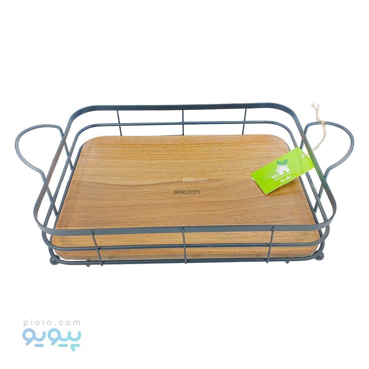 سینی سبد فلزی با تخته چوبی — تصویر ۳