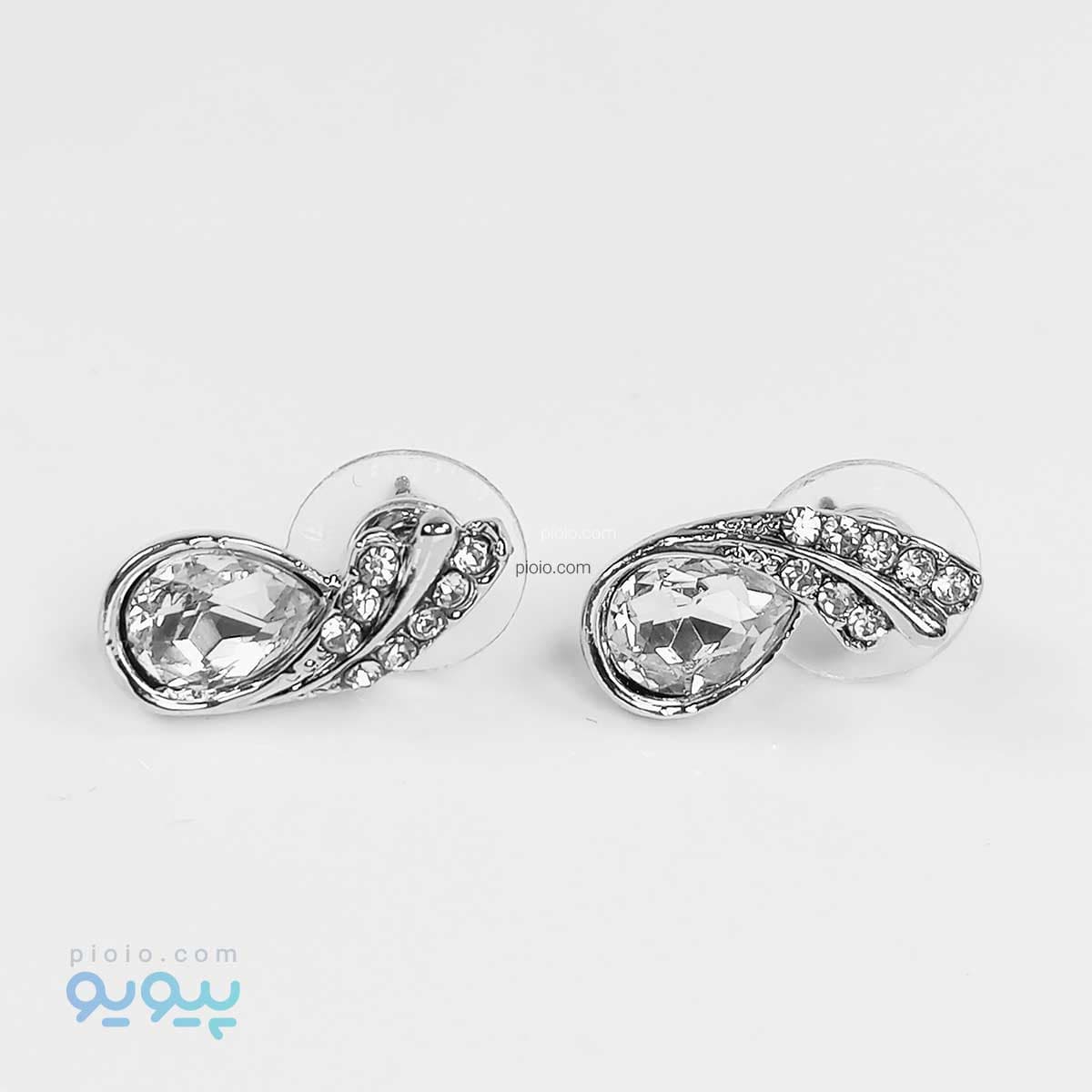 گوشواره نگین دار مدل بته جقه