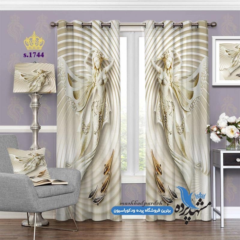 پرده پانچ طرح مجسمه فرشته S1744