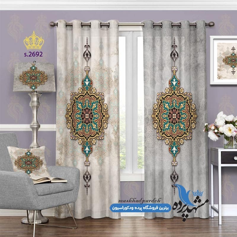 پرده پانچ اسلیمی طرح کاشی کاری اسلامی کد S2692