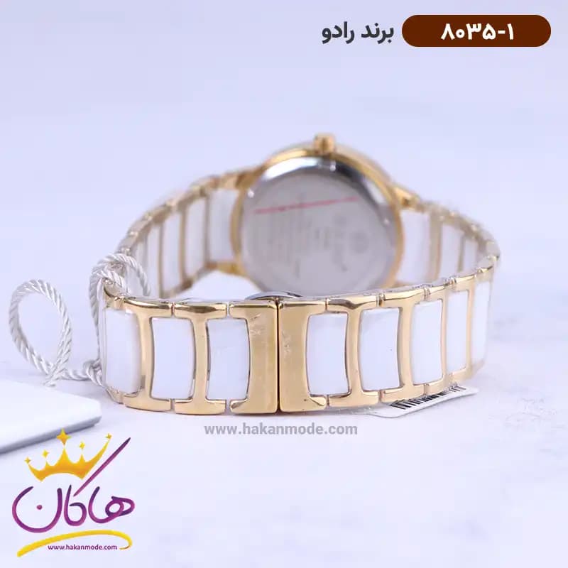 ساعت رادو زنانه سرامیکی سفید طلایی 8035/1 — تصویر ۲