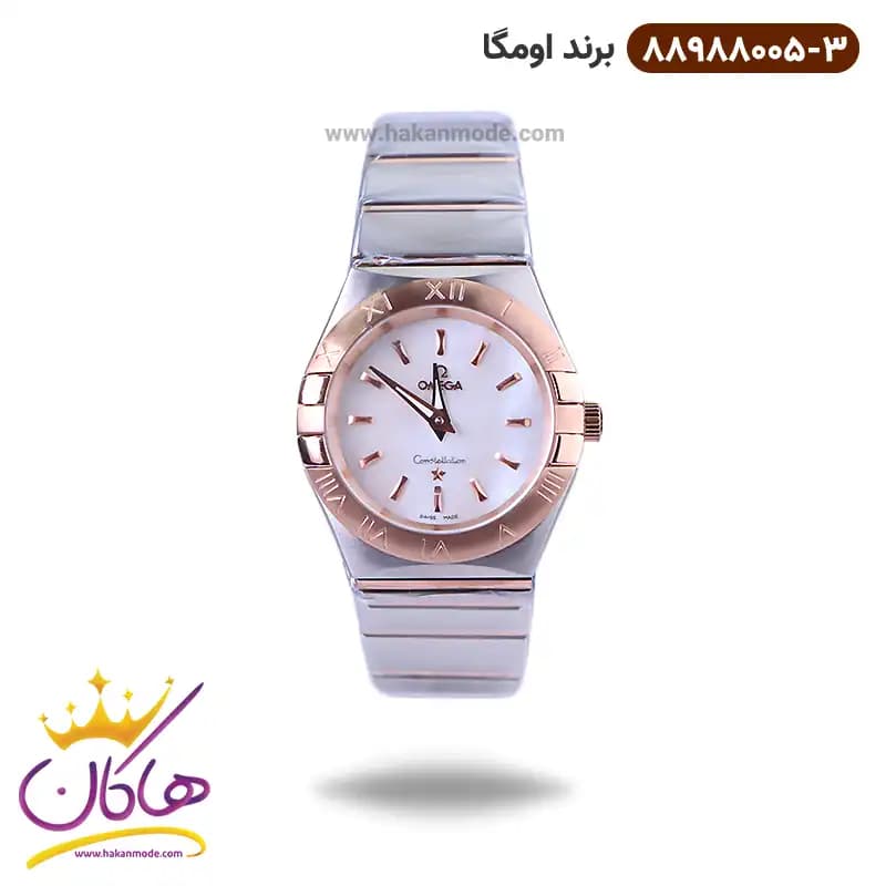 ساعت امگا زنانه فلزی نقره ای رزگلد 88988005/3