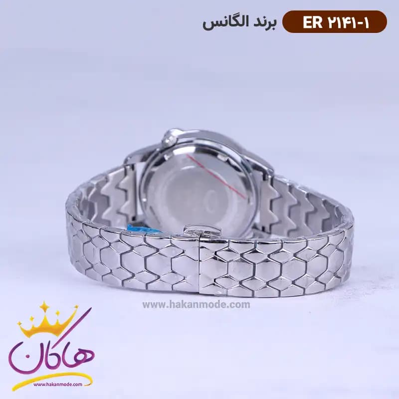 ساعت الگانس زنانه بند استیل نقره ای طرح مار ER 2141/1 — تصویر ۳
