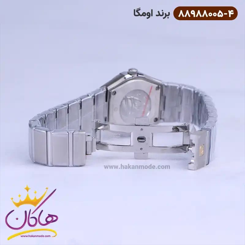 ساعت اومگا زنانه فلزی نقره ای صفحه صورتی 88988005/4 — تصویر ۳