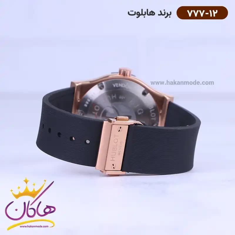 ساعت هابلوت مردانه بند رابر قاب رزگلد 777/12 — تصویر ۳