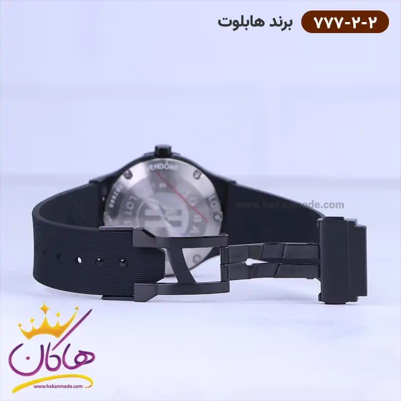 ساعت هابلوت زنانه بند رابر مشکی 777/2/2 — تصویر ۲