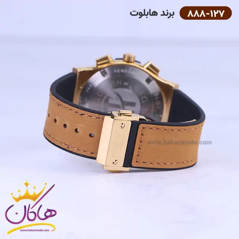 ساعت هابلوت مردانه بند جیر عسلی کرنوگراف 888/127 — تصویر ۳