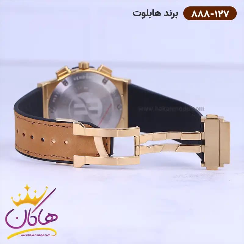 ساعت هابلوت مردانه بند جیر عسلی کرنوگراف 888/127 — تصویر ۲