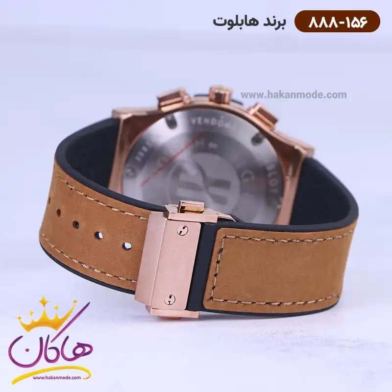 ساعت هابلوت مردانه بند جیر عسلی کرنوگراف 888/156 — تصویر ۳