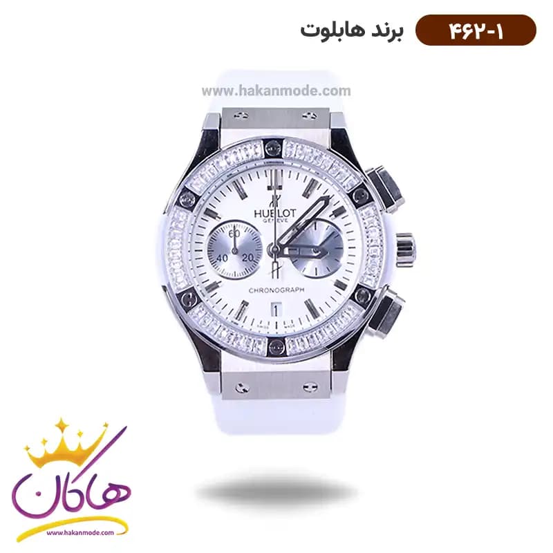 ساعت هابلوت زنانه کرنوگراف بند رابر سفید 462/1