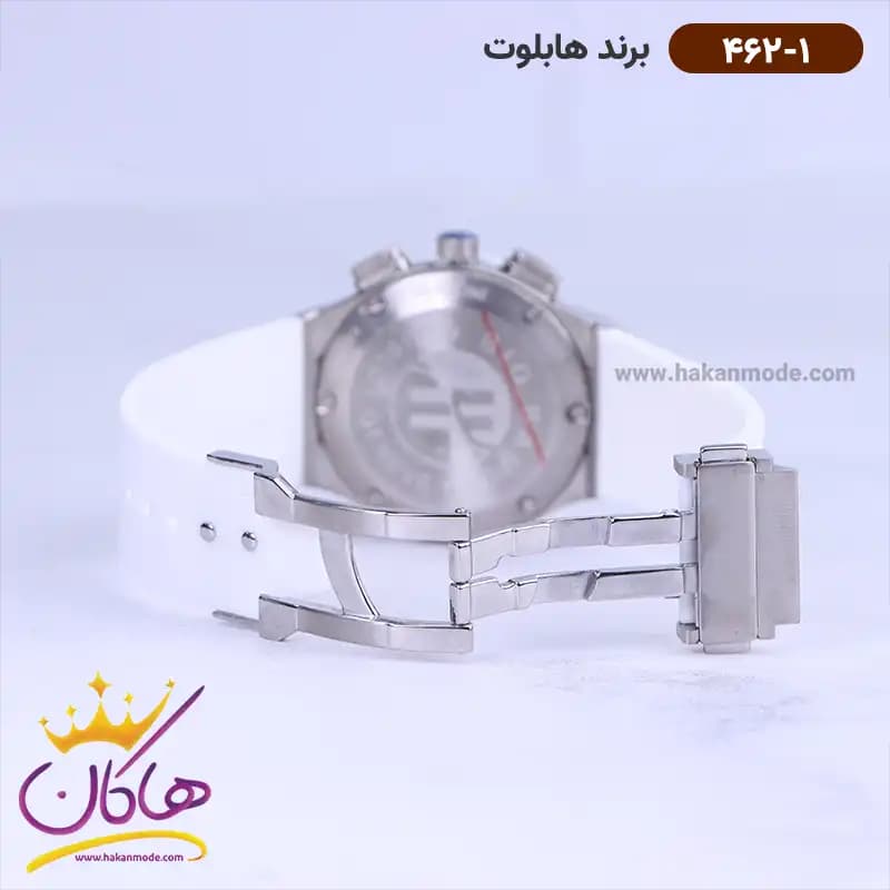 ساعت هابلوت زنانه کرنوگراف بند رابر سفید 462/1 — تصویر ۲