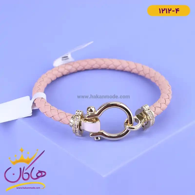 دستبند چرم زنانه النگویی نگینی 1212