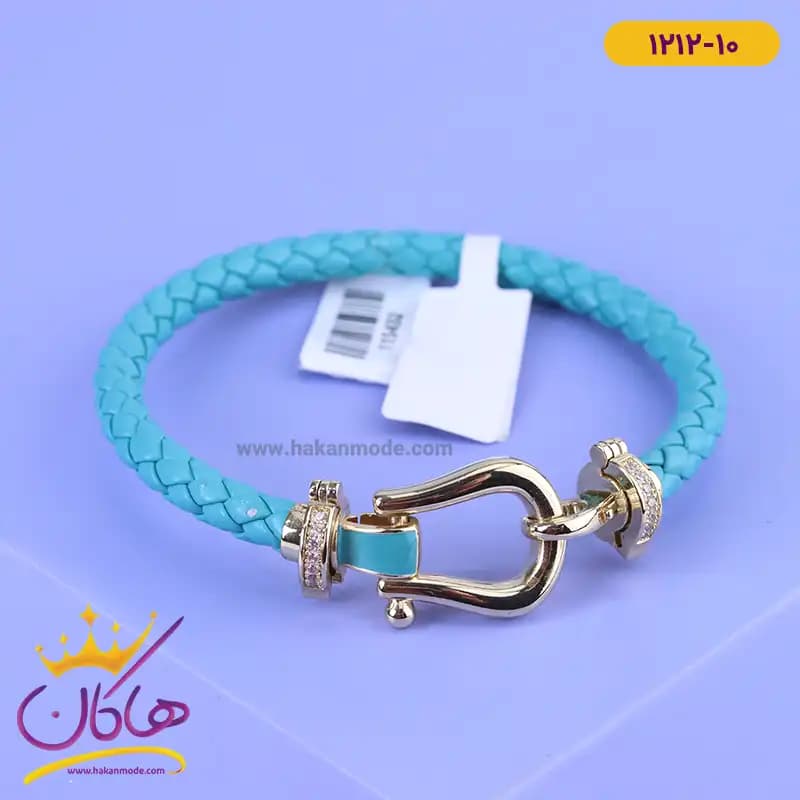 دستبند چرم زنانه النگویی نگین دار 1212