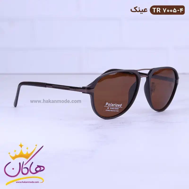 عینک آفتابی مردانه خلبانی قهوه ای TR 7005/4 — تصویر ۴