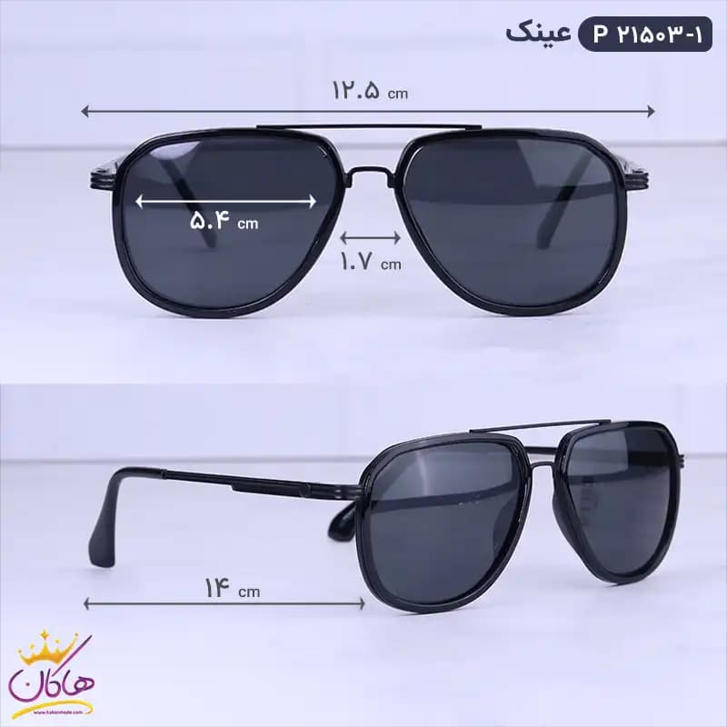 عینک آفتابی مردانه تمام مشکی D 21503/1 — تصویر ۲