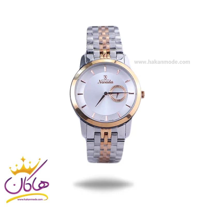 ساعت مچی نوادا مردانه فلزی نقره ای رزگلد G 1373/1